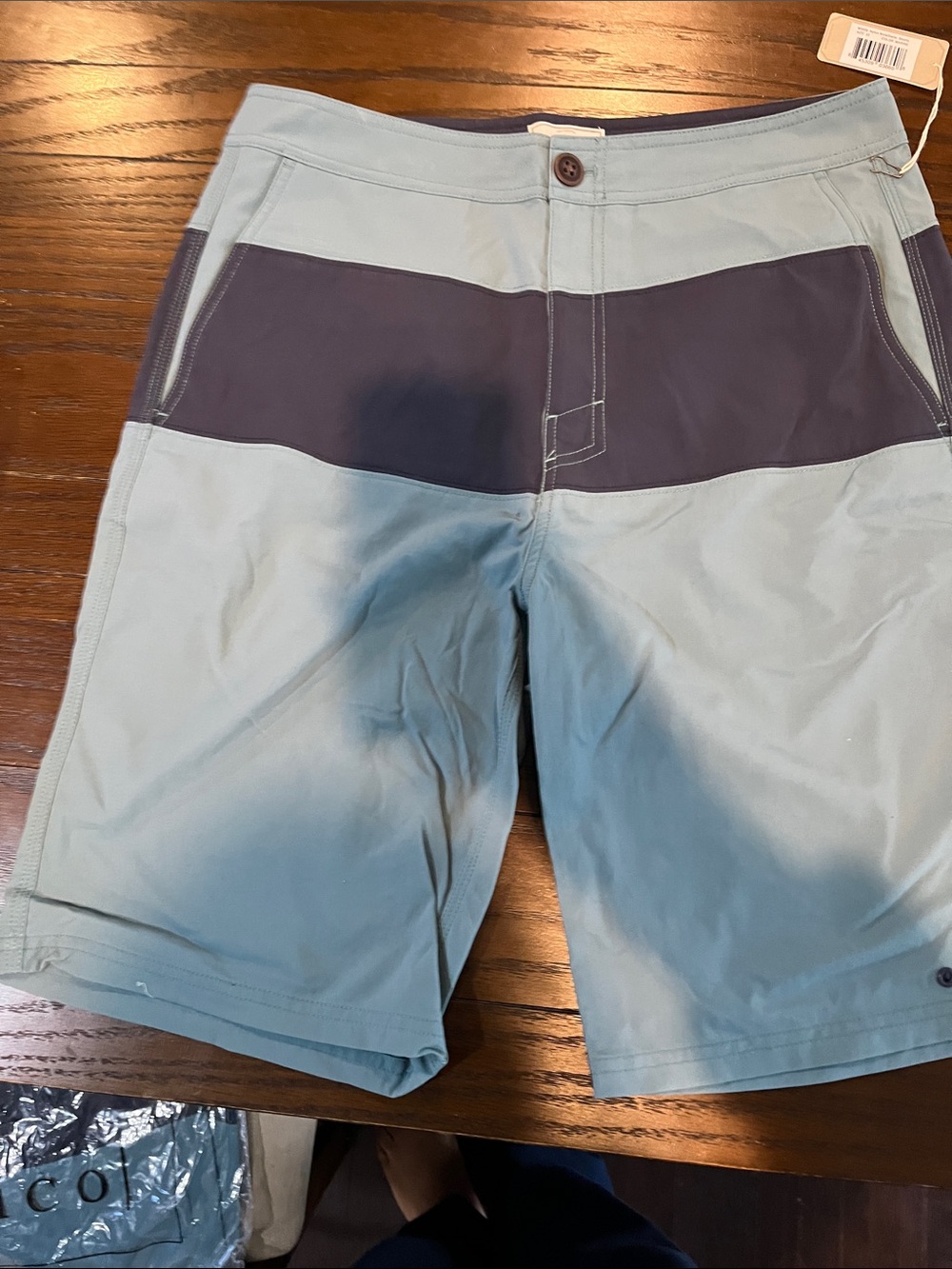 Nüco Men's Light Blue Swim Shorts with Navy Panel